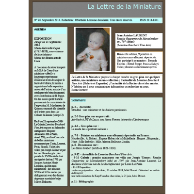 Lettre de la miniature numéro 25 (septembre 2014)